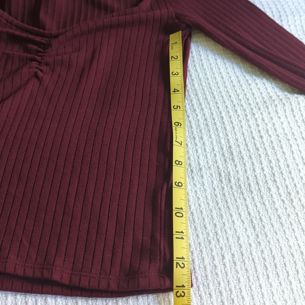 Madewell Ribbed Sweetheart Top Size XS - Cabernet - Picture 11 of 12